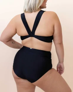 Hot Ruched High Rise Bottom Swim Bottoms