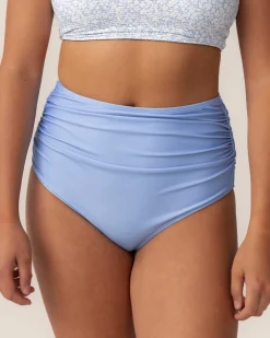 Discount Ruched High Rise Bottom Swim Bottoms