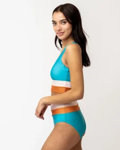 New Cut Back Crop Swim Tops