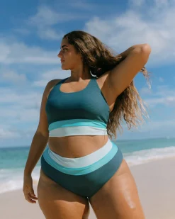 New Cut Back Crop Swim Tops