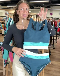 New Cut Back Crop Swim Tops