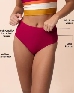 Clearance Yoga Pocket Bottom Swim Bottoms