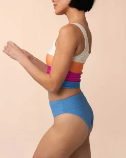 Flat Rib Sunrise Reversible High Leg Bottom Swim Bottoms
