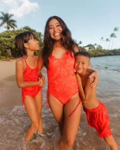 Online Girls Tied One Piece Family Matching|Mommy & Me