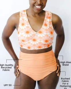 Online Ruched High Rise Bottom Swim Bottoms