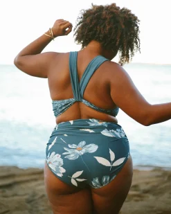 Discount Ruched High Rise Bottom Swim Bottoms