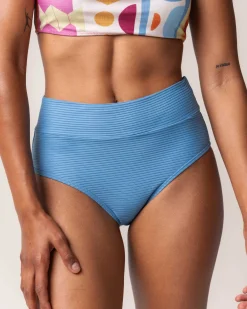 New Flat Rib Mid Rise Bottom Swim Bottoms
