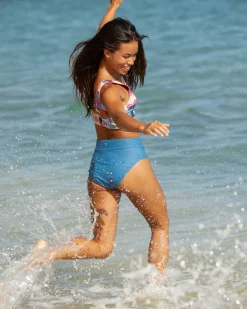 New Flat Rib Mid Rise Bottom Swim Bottoms