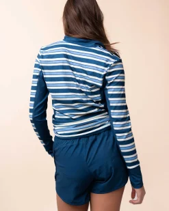 Monica Stripe Baywatch Rashguard Sun Protection