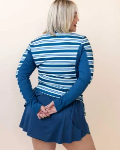 Monica Stripe Baywatch Rashguard Sun Protection