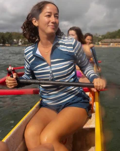 Monica Stripe Baywatch Rashguard Sun Protection