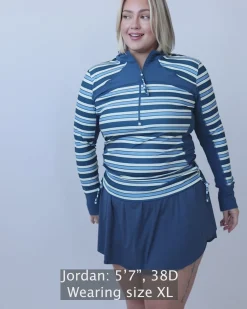 Monica Stripe Baywatch Rashguard Sun Protection