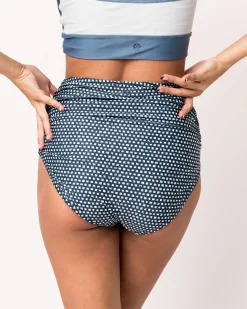 Ruched High Rise Bottom Swim Bottoms