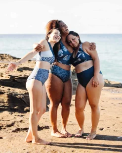 Ruched High Rise Bottom Swim Bottoms