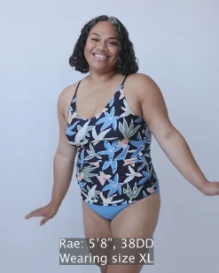 Hot Raven V-Neck Tankini Swim Tops