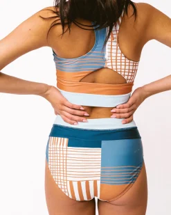 Online Cut Back Crop Swim Tops