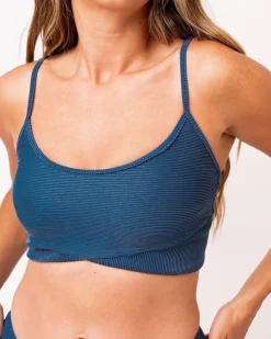 New Textured Tone Crop Swim Tops