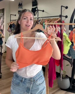 Online Textured Tone Crop Swim Tops