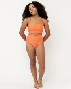 Outlet Textured Mid Rise Bottom Swim Bottoms
