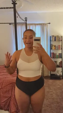 Mesh Racerback Crop Swim Tops