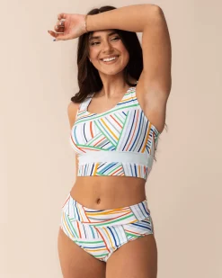 Clearance Cut Back Crop Swim Tops