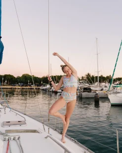 Clearance Cut Back Crop Swim Tops