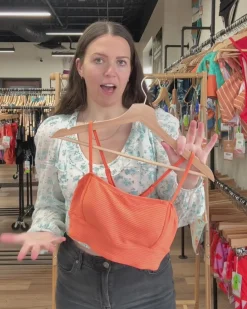 Sale Flat Rib Surf Crop Swim Tops