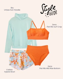 Sale Flat Rib Surf Crop Swim Tops